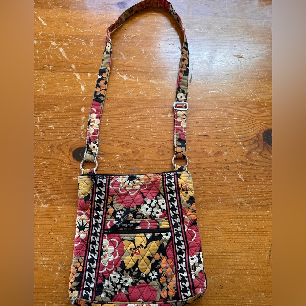 Vera Bradley Bittersweet Floral and Houndstooth Quilted Crossbody Bag